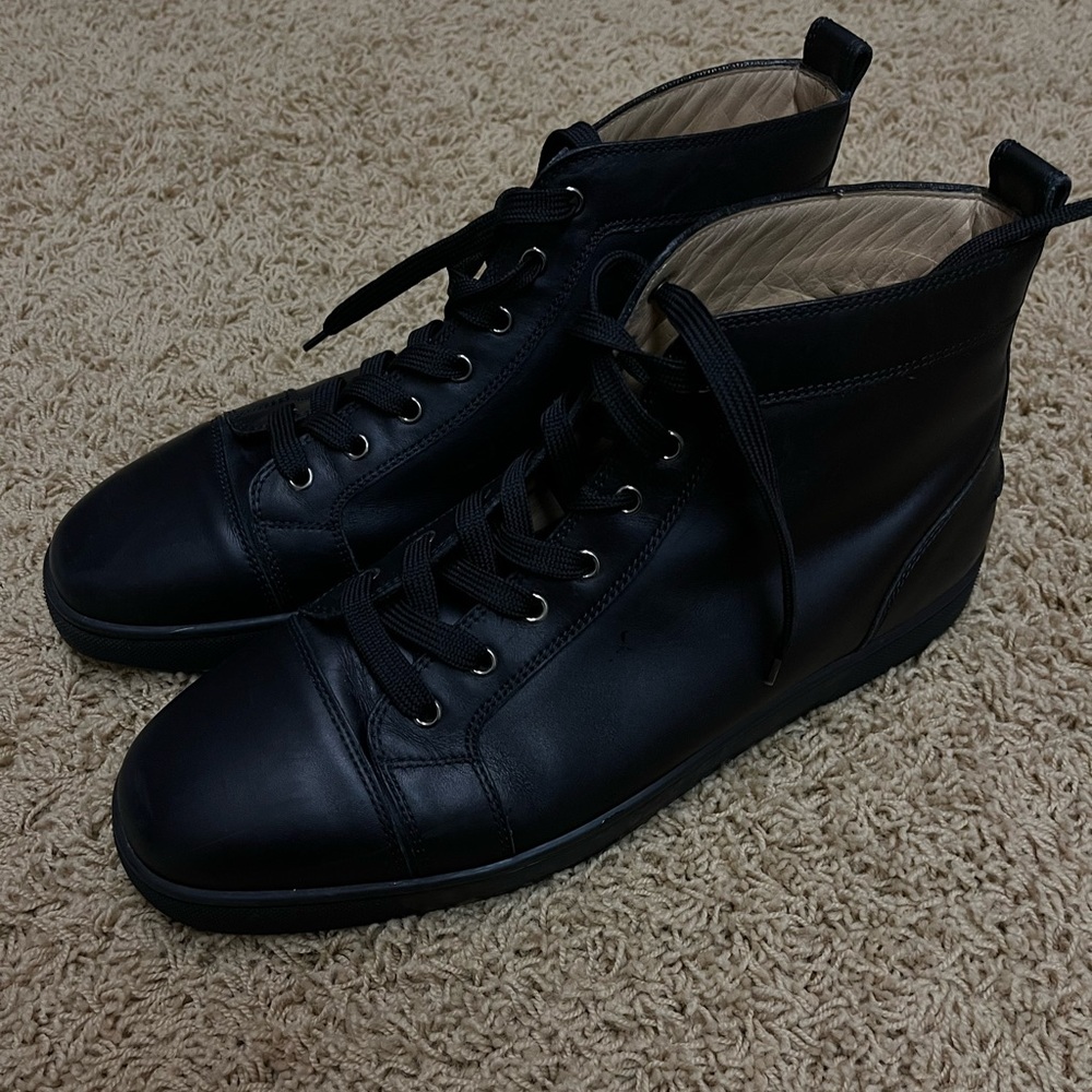 Men’s size “47 EU” or “14 US” Christian Louboutin “Louis” hightop sneaker Black